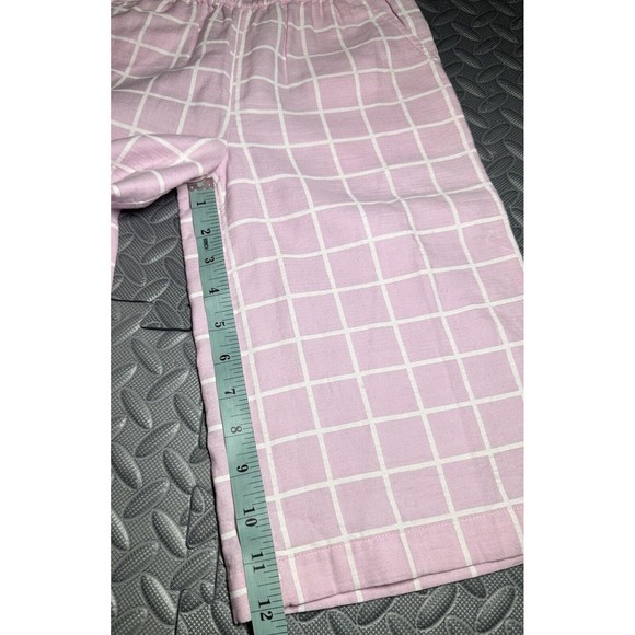 Open Edit little girl pink Pull-on 100% organic cotton plaid wide leg pants Sz 5 - Picture 5 of 9